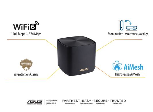 MESH Wi-Fi system ASUS ZenWiFi XD4 PLUS (1шт) black 90IG07M0-MO3C10