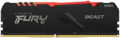 Kingston Пам'ять ПК DDR4 16GB 3200 FURY Beast RGB KF432C16BB12A/16