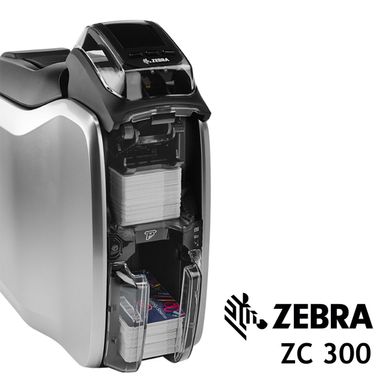 Карточный принтер Zebra ZC300 для двусторонней цветной печати пластиковых карт, USB+Ethernet ZC32-000C000EM00
