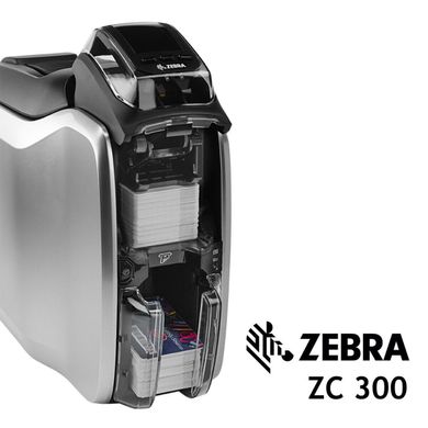 Картковий принтер Zebra ZC300 для одностороннього кольорового друку пластикових карт, USB + Ethernet, Mag Encoder ZC31-0M0C000EM00